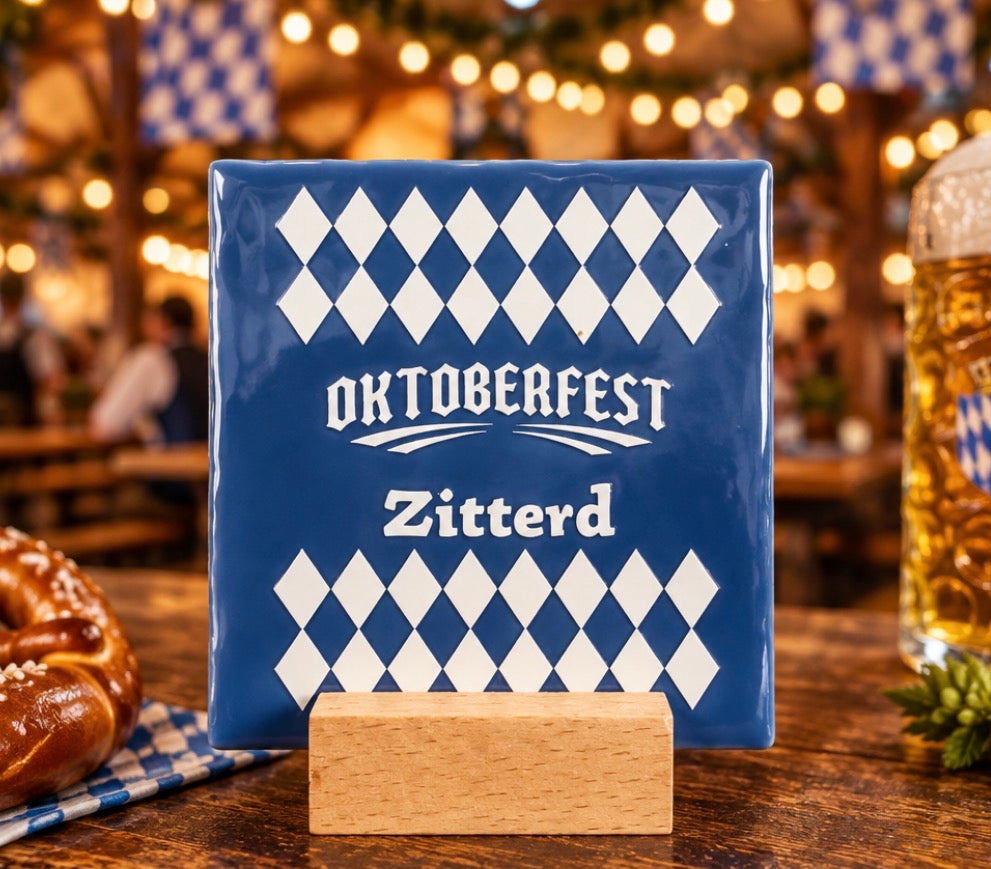 Tegeltje: Oktoberfest Zitterd 10x10cm