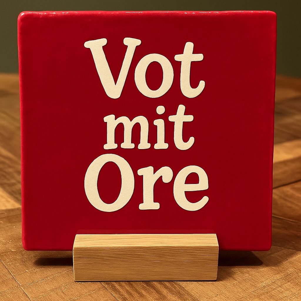 Tegeltje: Vot mit Ore
