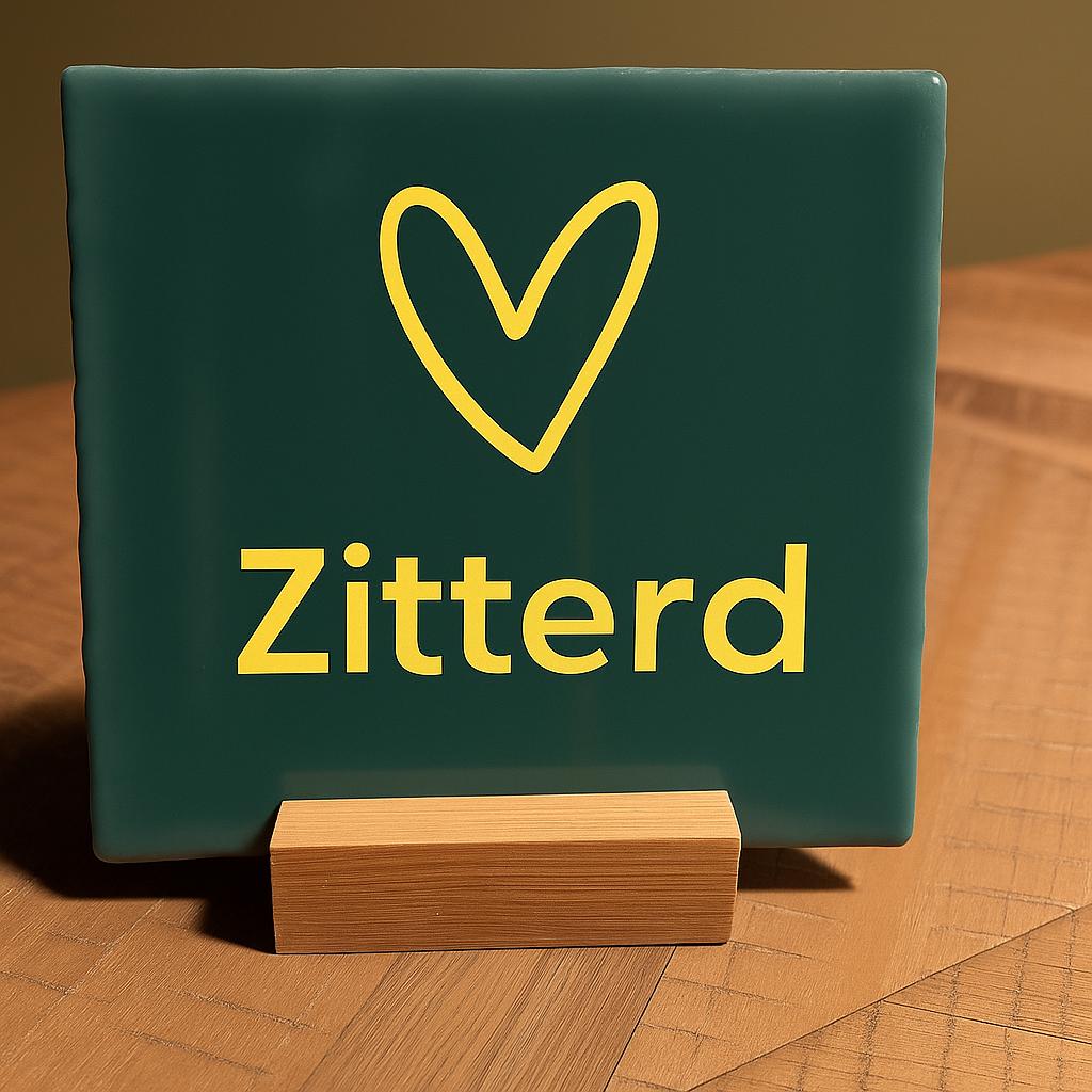 Tegeltje: Zitterd groen/geel