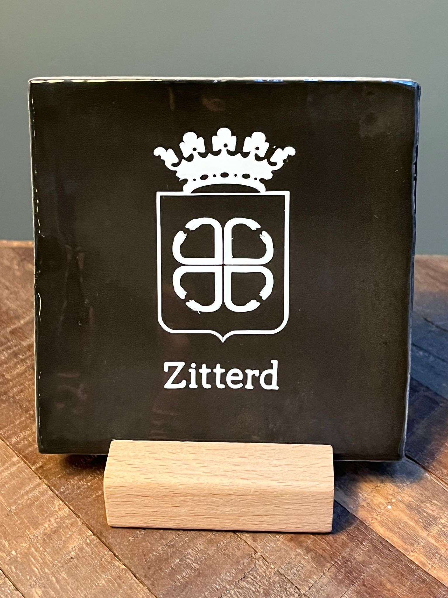 Tegel Wapen van Zitterd 10x10cm (zw/w)
