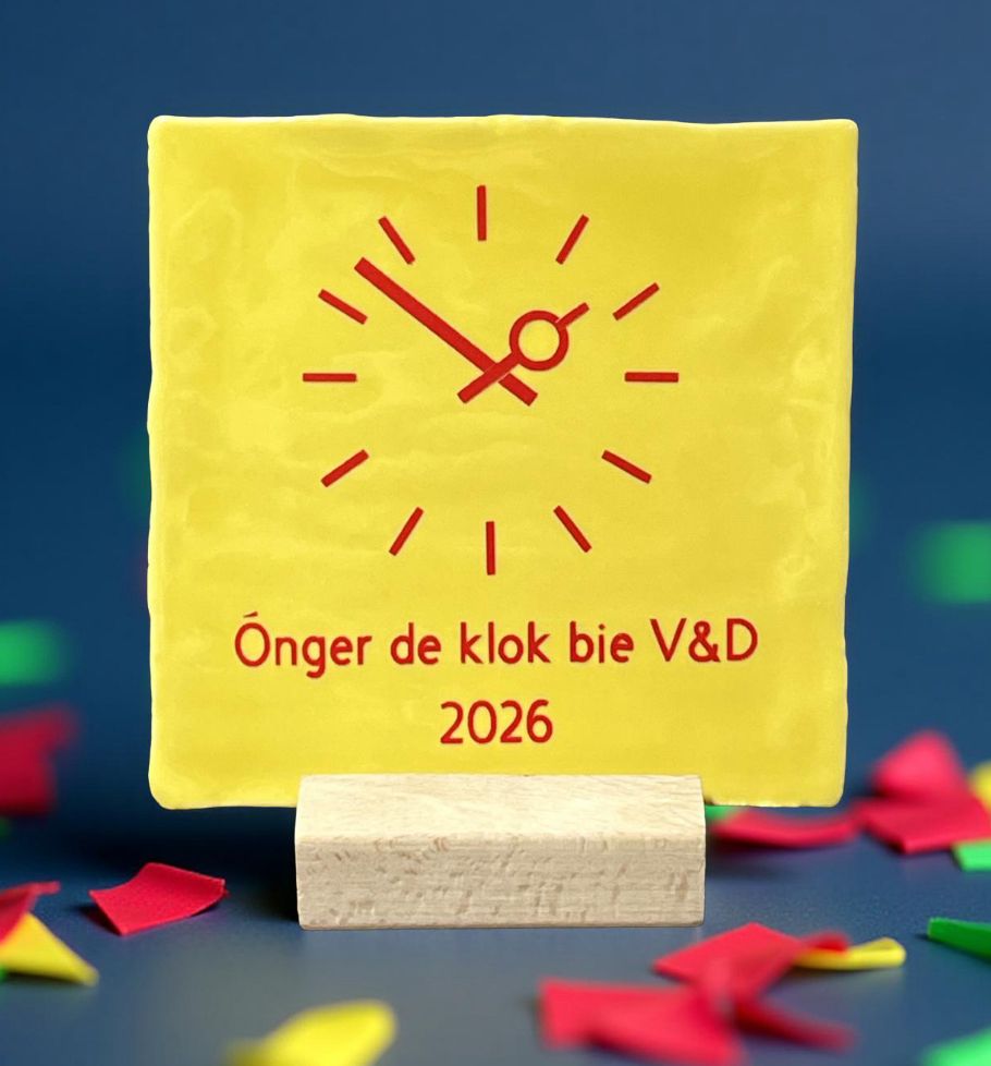 Tegel: Onger de klok bie V&D 10x10cm