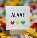Tegel: Alaaf 10x10cm wit/r/g/g
