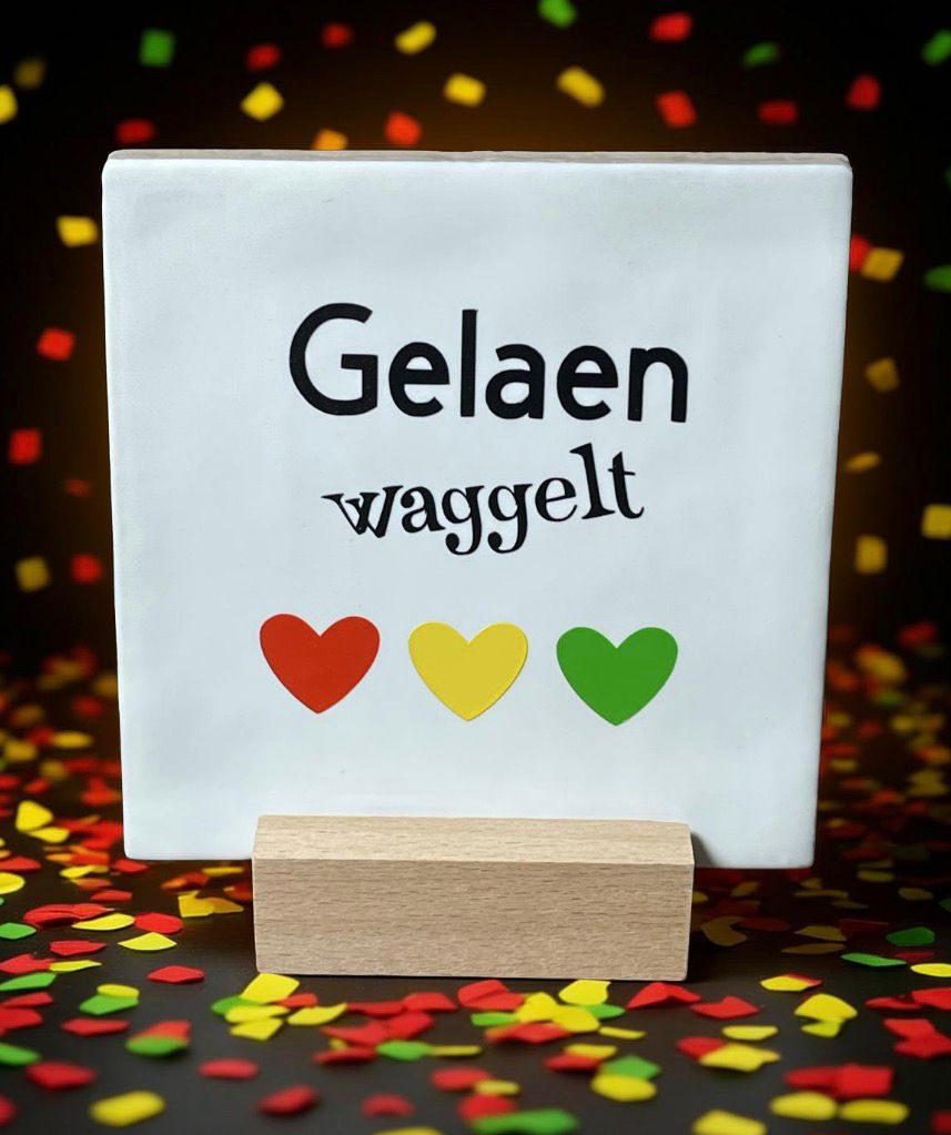 Tegel: Gelaen waggelt 10x10cm wit/r/g/g