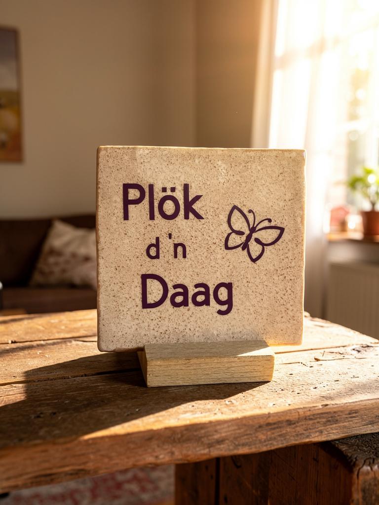 Tegeltje: Plök d'n daag 10x10cm