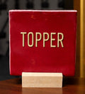 Tegeltje: Topper 10x10cm rood/goud